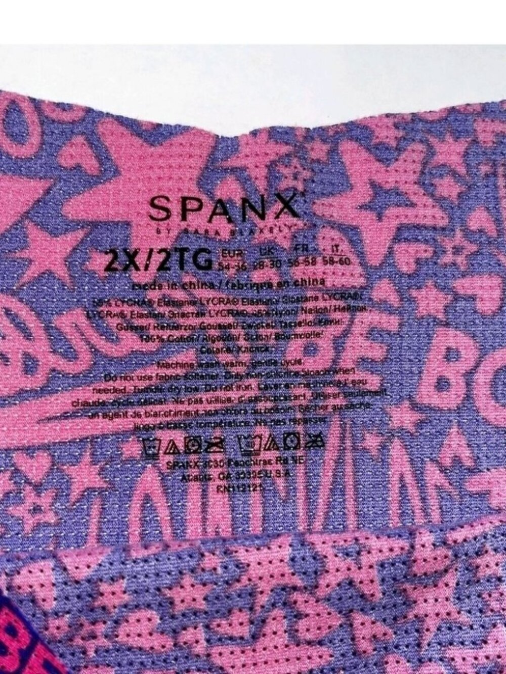 SPANX Vibrant Purple Thong with Pink Graphics - Picture 9 of 10